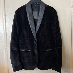 Rogue pinstripe velvet blazer